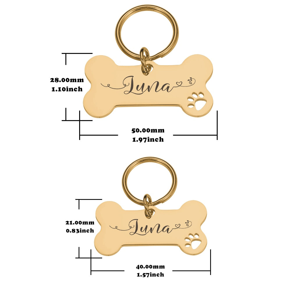 Personalized Pet  Dog Tags Shiny Steel Free Engraving Kitten Puppy Anti-lost Collars Tag for Dog Cat Nameplate Pet Accessoires