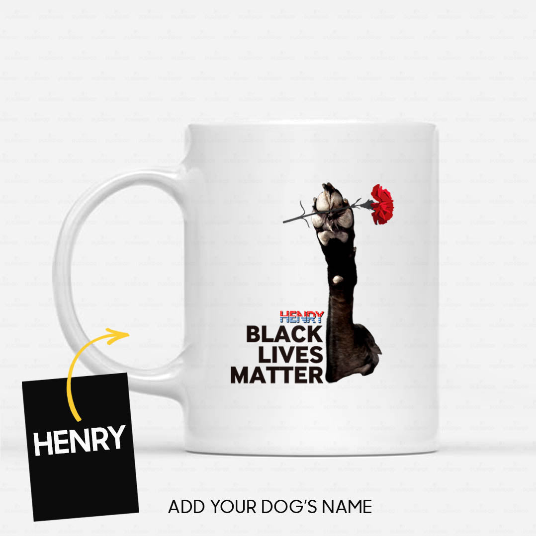 Personalized Dog Gift Idea - Black Lives Matter And Rose For Dog Lovers - White Mug