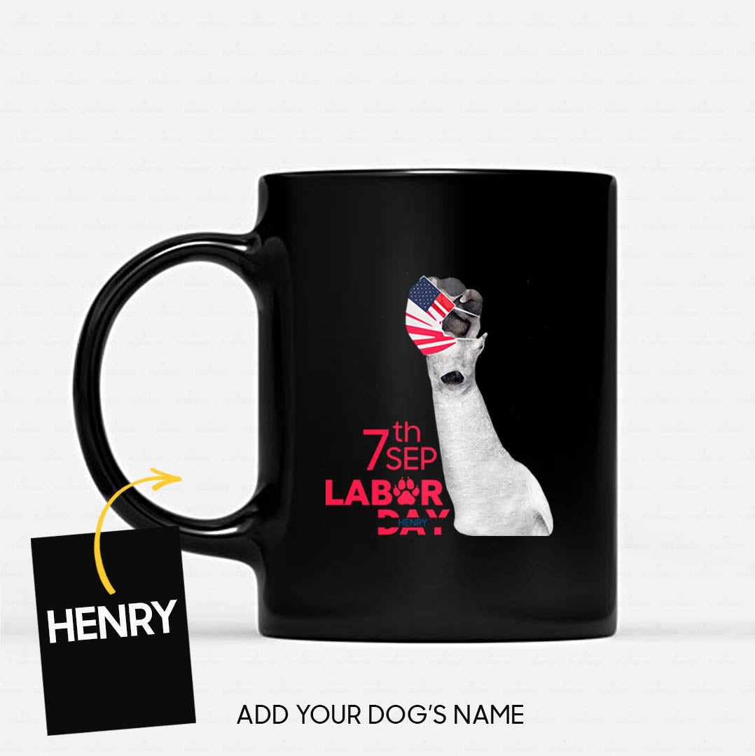 Personalized Dog Gift Idea - 7th Sep Labor Day With A Mask For Dog Lovers - Black Mug