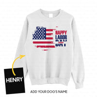 Thumbnail for Personalized Dog Gift Idea - Happy Labor Day Aside Letters For Dog Lovers - Standard Crew Neck Sweatshirt