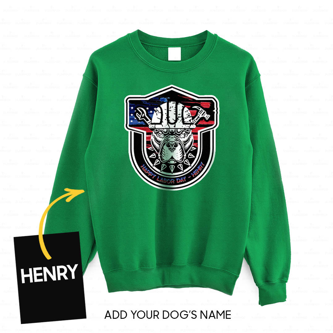Personalized Dog Gift Idea - Happy Labor Day Cool Dog For Dog Lovers - Standard Crew Neck Sweatshirt