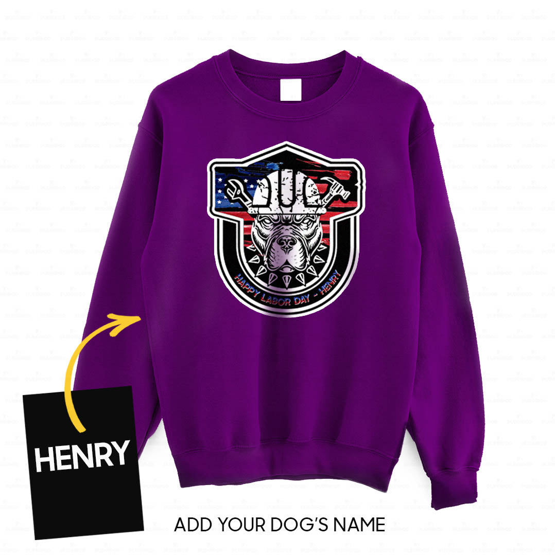 Personalized Dog Gift Idea - Happy Labor Day Cool Dog For Dog Lovers - Standard Crew Neck Sweatshirt
