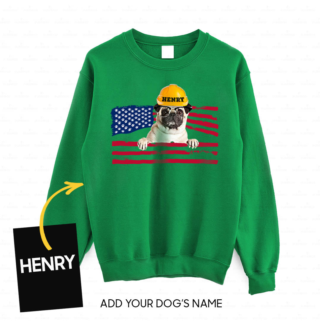 Personalized Dog Gift Idea - Happy Labor Day Pug Worker For Dog Lovers - Standard Crew Neck Sweatshirt