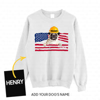 Thumbnail for Personalized Dog Gift Idea - Happy Labor Day Pug Worker For Dog Lovers - Standard Crew Neck Sweatshirt