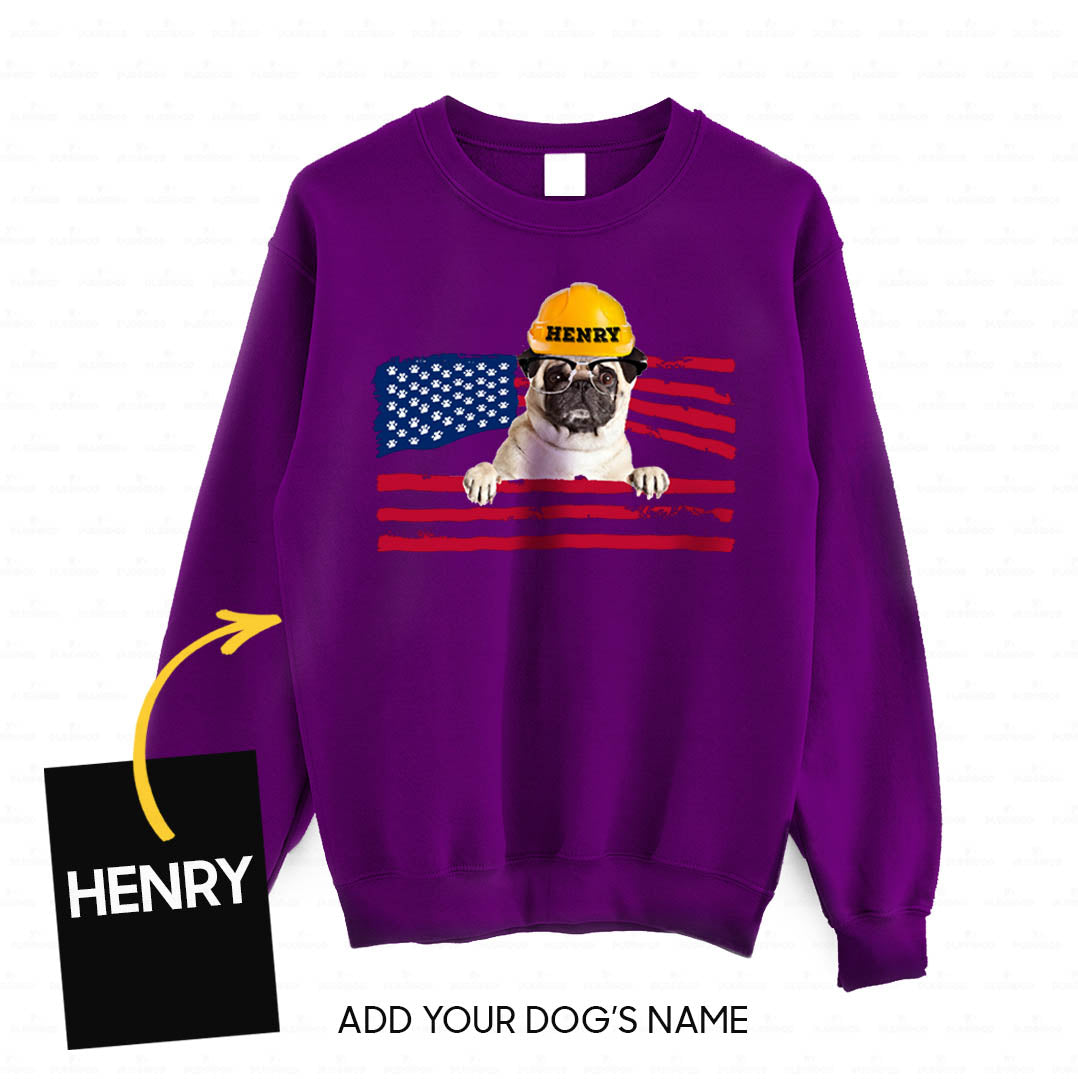 Personalized Dog Gift Idea - Happy Labor Day Pug Worker For Dog Lovers - Standard Crew Neck Sweatshirt