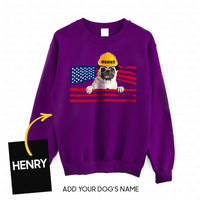 Thumbnail for Personalized Dog Gift Idea - Happy Labor Day Pug Worker For Dog Lovers - Standard Crew Neck Sweatshirt