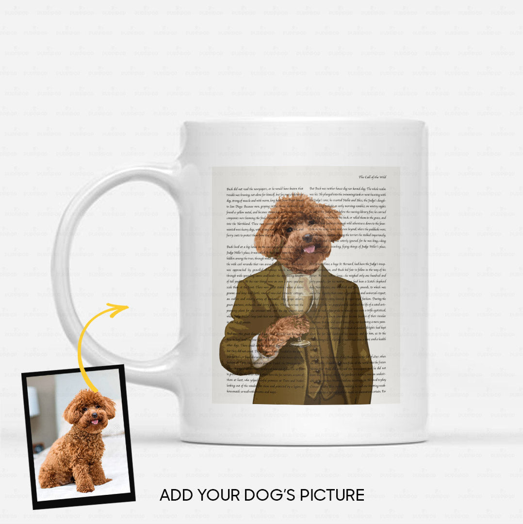 Custom Dog Mug Gift Idea - Dog's Portrait In Well Dressed Magazine For Dog Lover - White Mug