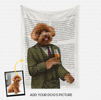 Thumbnail for Custom Dog Blanket Gift Idea - Dog's Portrait In Well Dressed Magazine For Dog Lover - Fleece Blanket