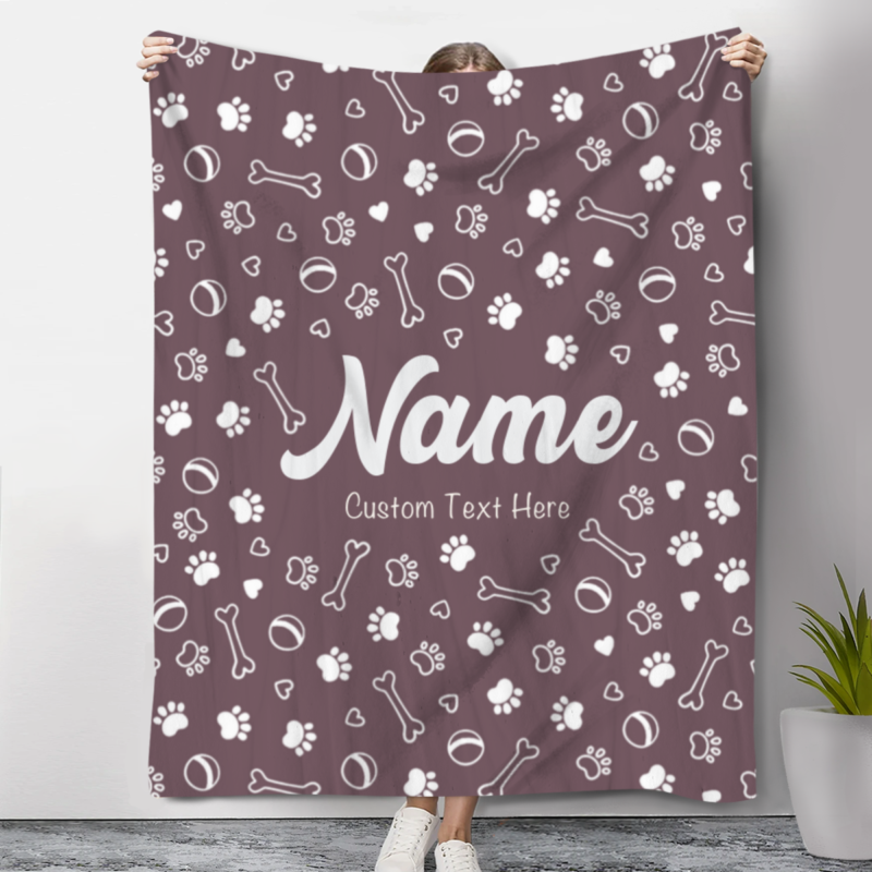 Personalized Dog Name Blanket, Custom Blanket for Pet, Dog Bed Blanket, Pet Lover Gift - Best Personalized Gifts for Everyone