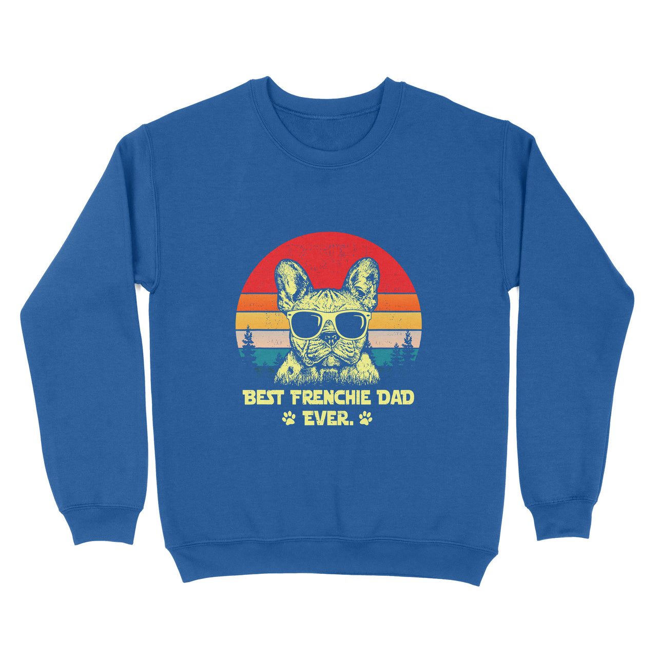 Retro Gift For Frenchie Lover - Best Frenchie Dad - Standard Crew Neck Sweatshirt