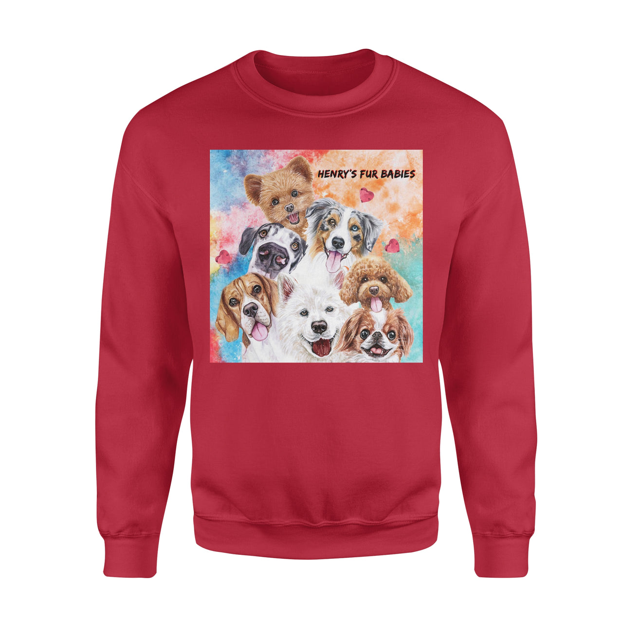 Personalized Father Day Dog Gift Idea - First Fur Babies For Dog Dad - Standard Crew Neck Sweatshirt