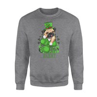 Thumbnail for Personalized St. Patrick Gift Idea - Lovely Bulldog With Clover - Standard Crew Neck Sweatshirt