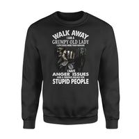 Thumbnail for Personalized Dog Gift Idea - Walk Away, I Am A Grumpy Old Lady For Dog Mom - Standard Crew Neck Sweatshirt