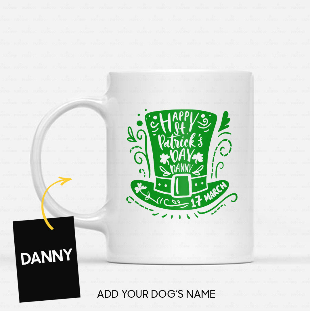 Personalized St Patrick's Day Gift Idea - Happy Holiday For Dog Lover - White Mug