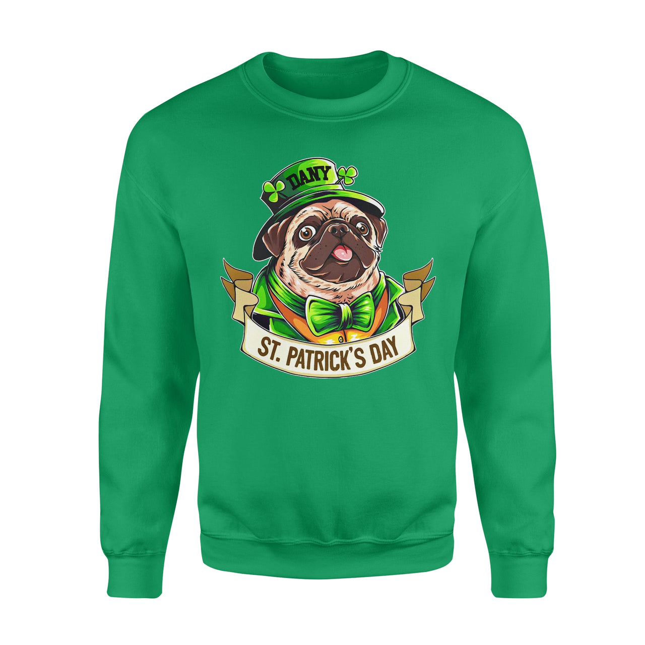 Personalized St. Patrick Gift Idea - Funny Mr. Bulldog - Standard Crew Neck Sweatshirt