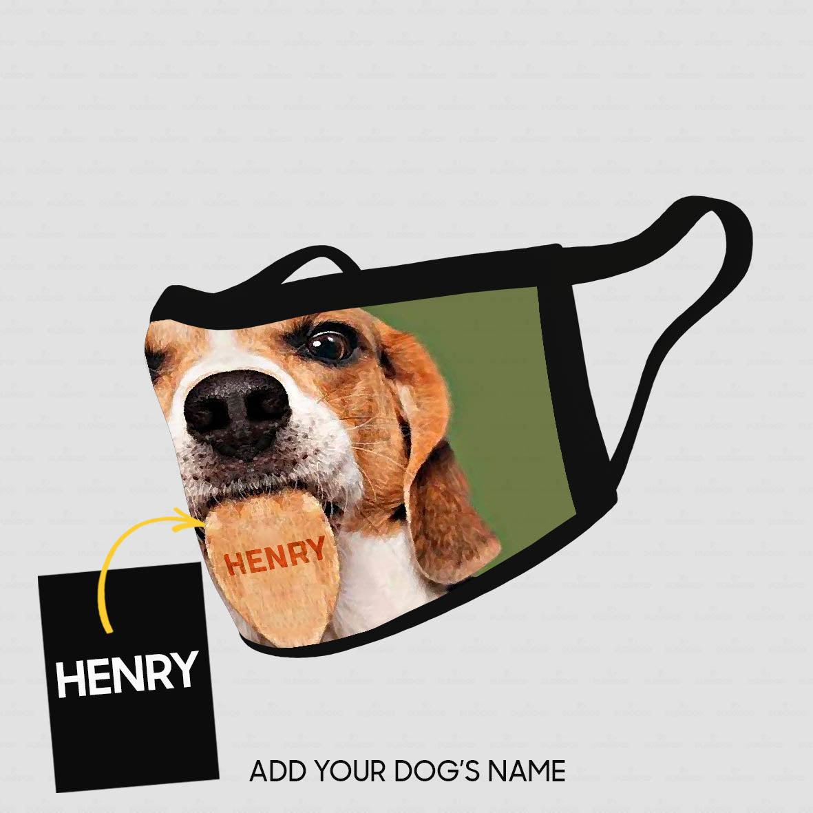 Personalized Dog Gift Idea - Beagle With Tongue Out For Dog Lovers - Cloth Mask