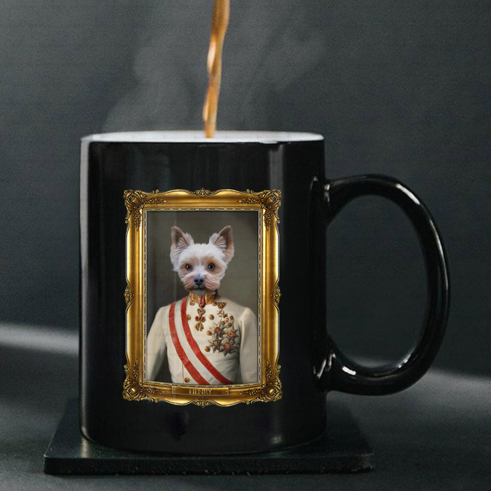 Personalized Dog Gift Idea - Royal Dog's Portrait For Dog Lovers - Black Mug
