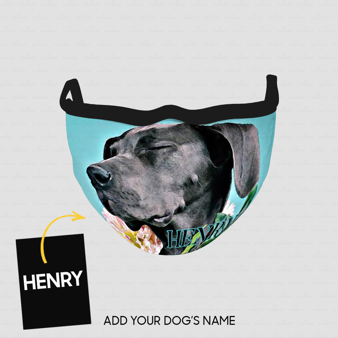 Personalized Dog Gift Idea - Back Lab Closing Eyes Zoom For Dog Lovers - Cloth Mask