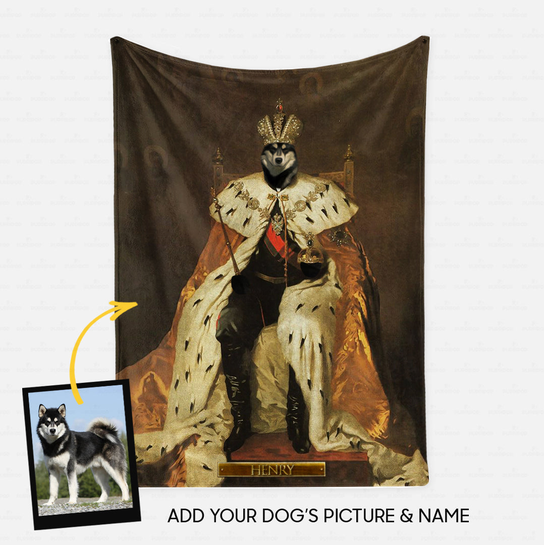 Personalized Dog Gift Idea - Royal Dog's Portrait 53 For Dog Lovers - Fleece Blanket
