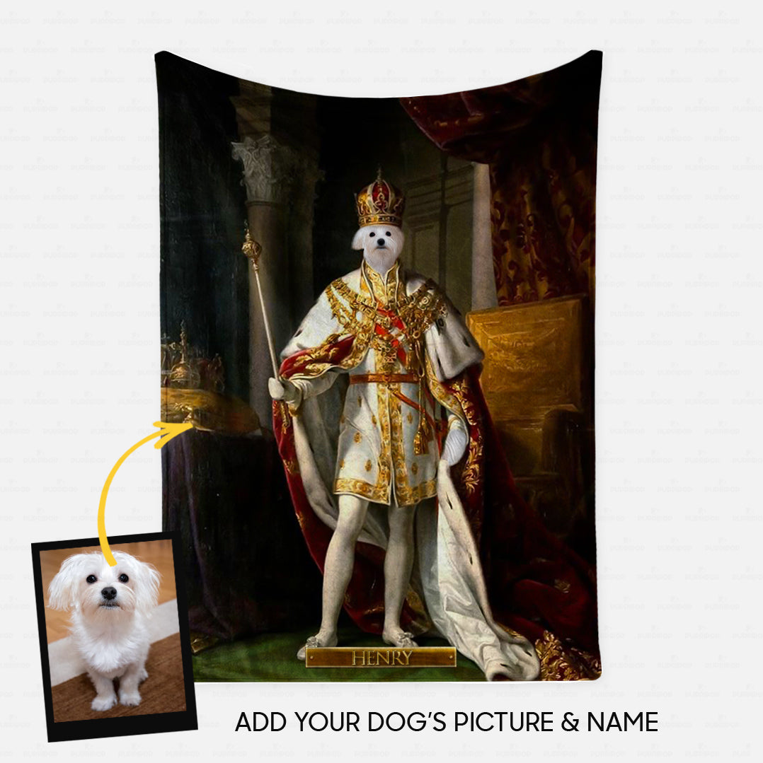 Personalized Dog Gift Idea - Royal Dog's Portrait 55 For Dog Lovers - Fleece Blanket