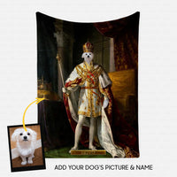 Thumbnail for Personalized Dog Gift Idea - Royal Dog's Portrait 55 For Dog Lovers - Fleece Blanket