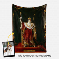 Thumbnail for Personalized Dog Gift Idea - Royal Dog's Portrait 58 For Dog Lovers - Fleece Blanket