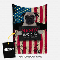 Thumbnail for Personalized Dog Gift Idea - Pug The Bad Dog For Dog Lovers - Fleece Blanket