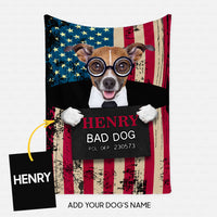 Thumbnail for Personalized Dog Gift Idea - Bad Dog Wearing Nobita Glasses For Dog Lovers - Fleece Blanket