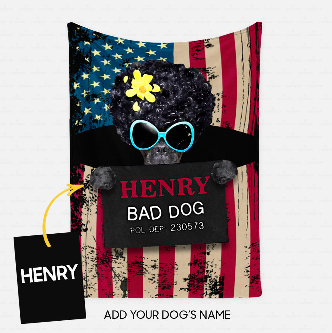 Personalized Dog Gift Idea - Bad Dog With Curly Hair For Dog Lovers - Fleece Blanket