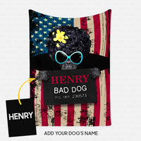 Thumbnail for Personalized Dog Gift Idea - Bad Dog With Curly Hair For Dog Lovers - Fleece Blanket