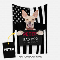 Thumbnail for Personalized Dog Gift Idea - Bad Dog Winking Eye For Dog Lovers - Fleece Blanket