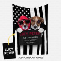 Thumbnail for Personalized Dog Gift Idea - Dog Wearing Glasses And Dog Having Birthmark Just Married For Dog Lovers - Fleece Blanket