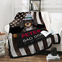 Thumbnail for Personalized Dog Gift Idea - Bad Long Ear Dog Wearing Fedora For Dog Lovers - Fleece Blanket