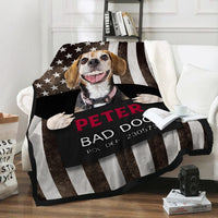 Thumbnail for Personalized Dog Gift Idea - Bad Dog Showing Teeth For Dog Lovers - Fleece Blanket