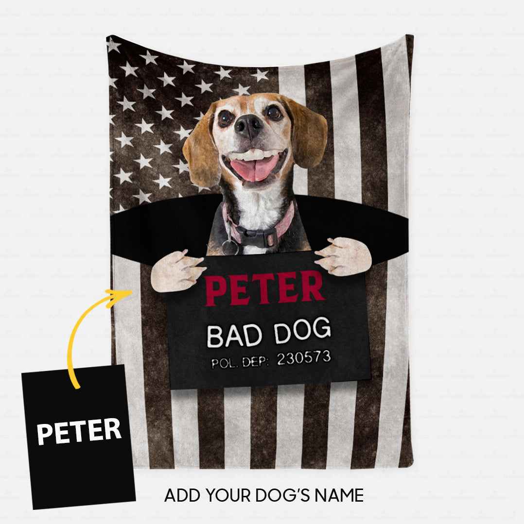 Personalized Dog Gift Idea - Bad Dog Showing Teeth For Dog Lovers - Fleece Blanket