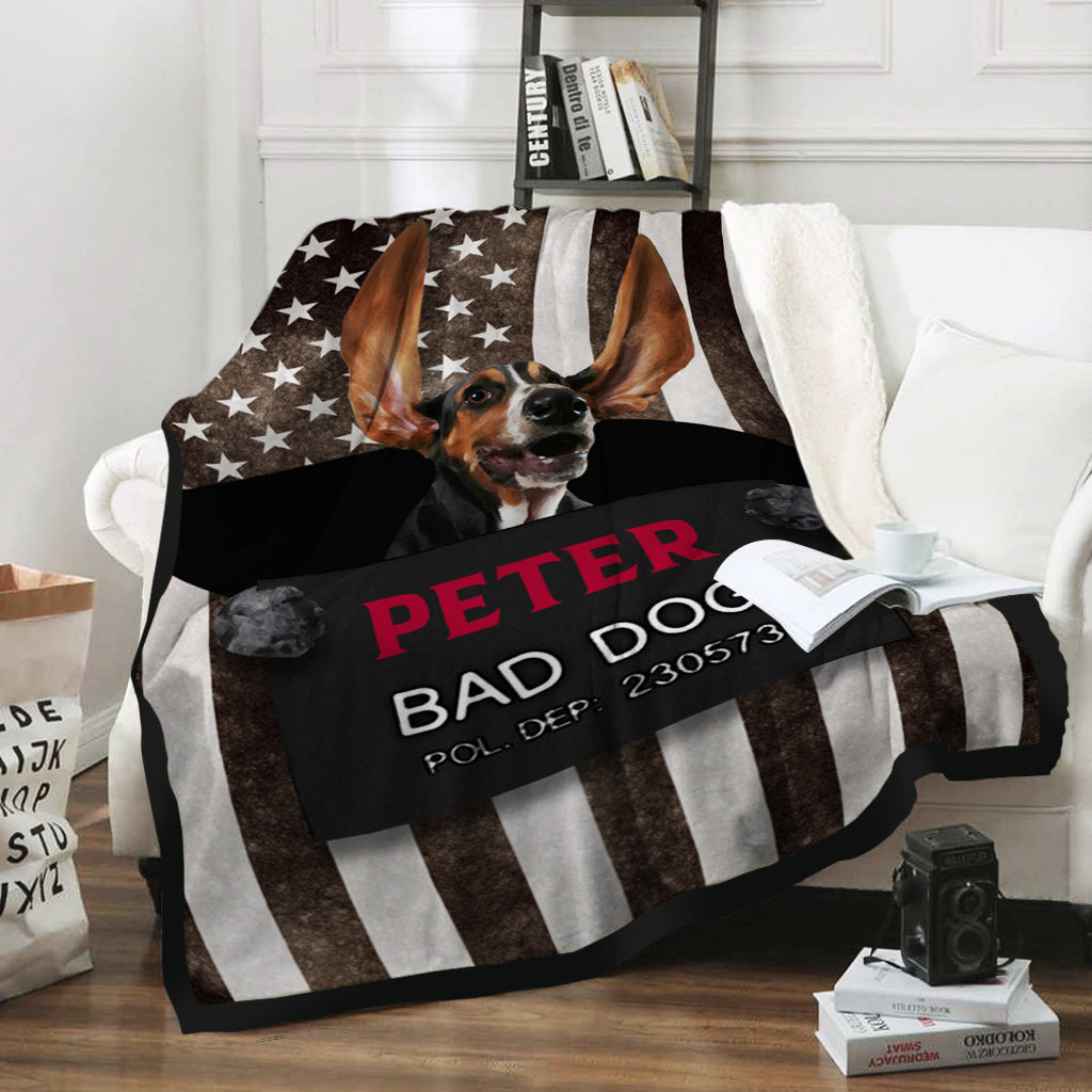 Personalized Dog Gift Idea - Bad Long Big Ears Dog For Dog Lovers - Fleece Blanket