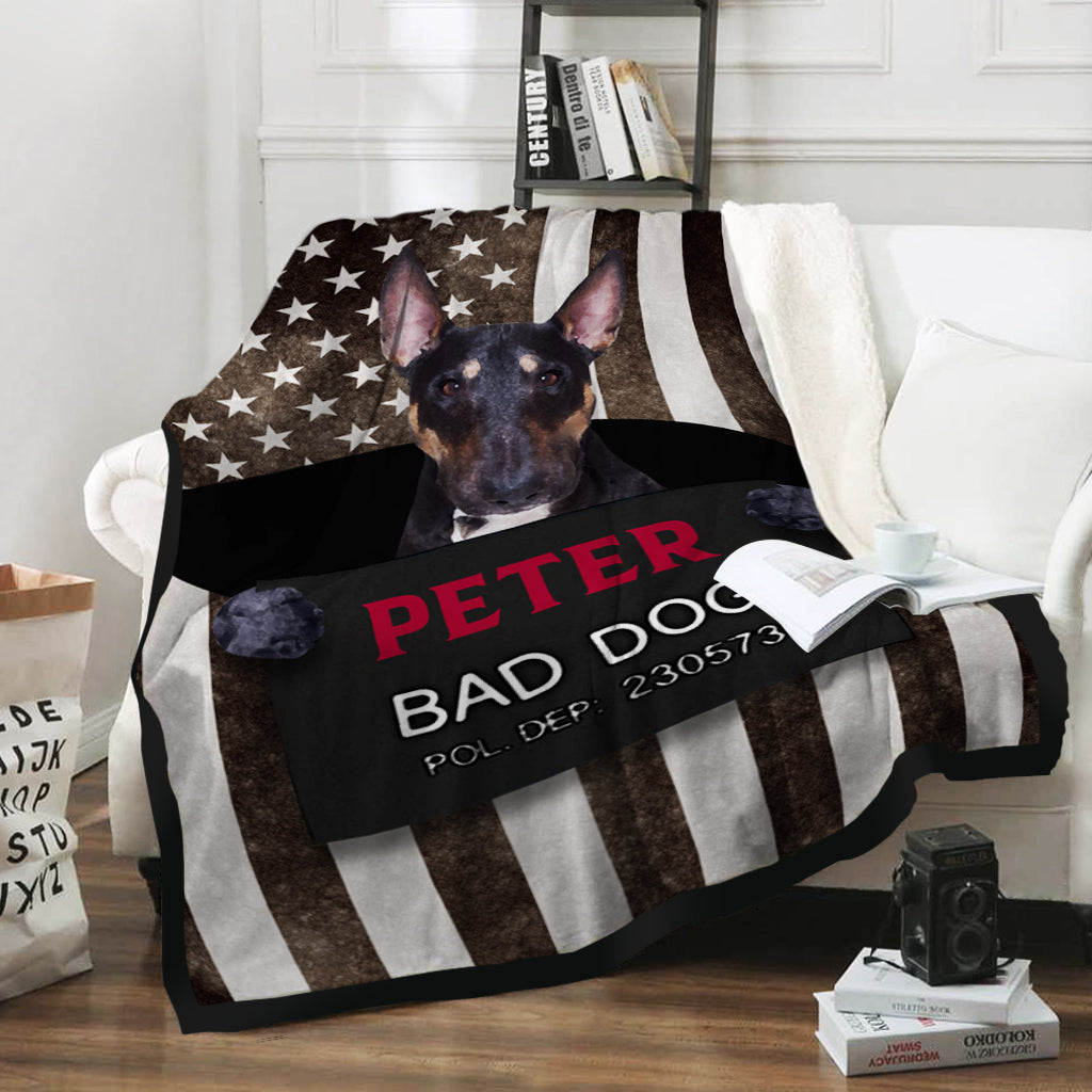Personalized Dog Gift Idea - Bad Black Bull Terrier For Dog Lovers - Fleece Blanket