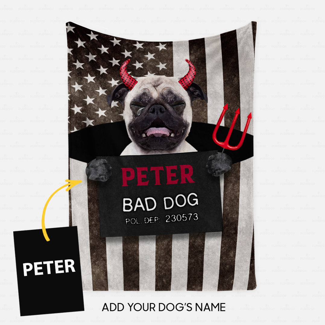 Personalized Dog Gift Idea - Bad Evil Pug For Dog Lovers - Fleece Blanket