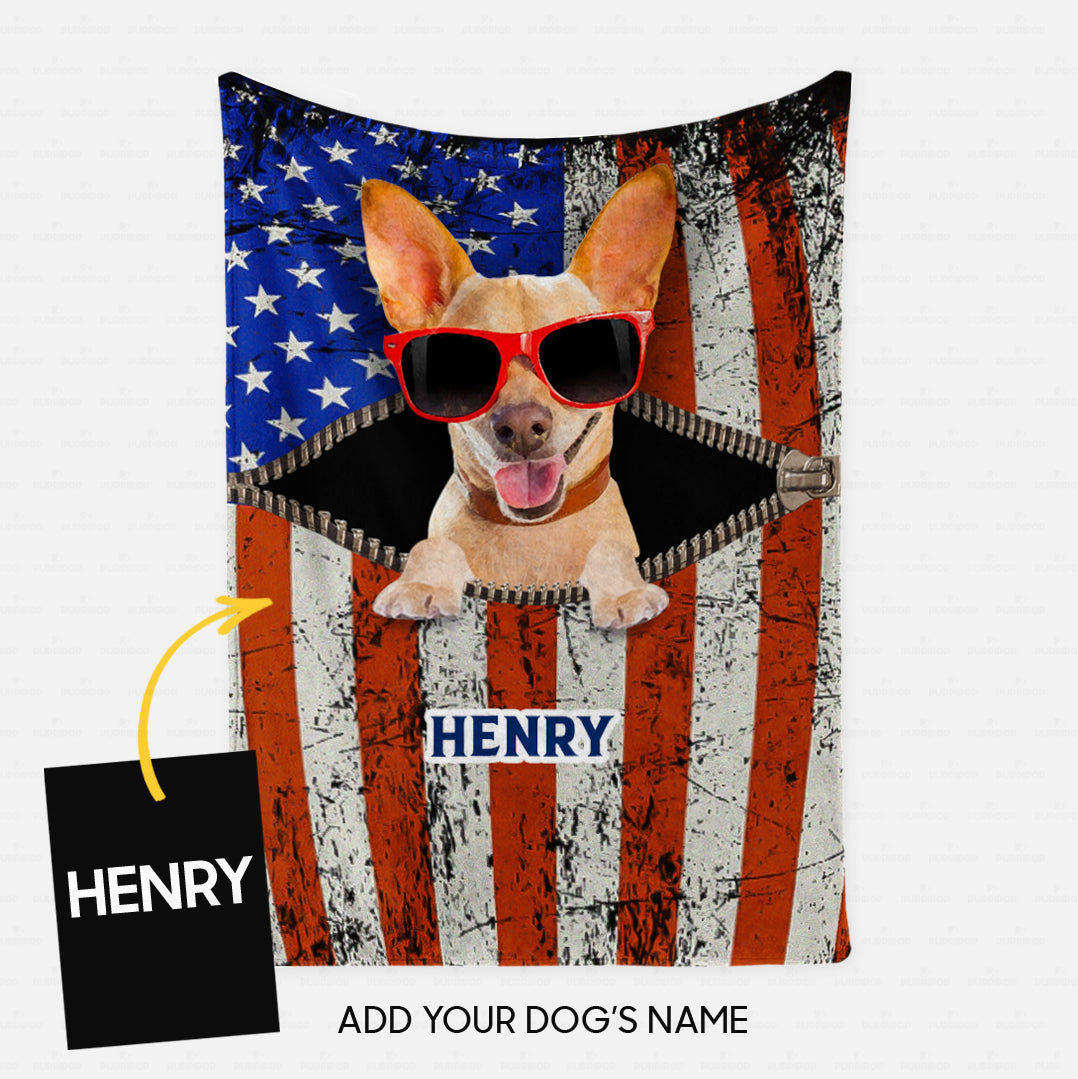Personalized Dog Gift Idea - Dog Open Mouth Wearing Red Glasses For Dog Lovers - Fleece Blanket