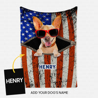 Thumbnail for Personalized Dog Gift Idea - Dog Open Mouth Wearing Red Glasses For Dog Lovers - Fleece Blanket