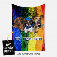Thumbnail for Personalized Dog Gift Idea - Angry Dog, Blue Helmet Dog And Mowing Dog For Dog Lovers - Fleece Blanket