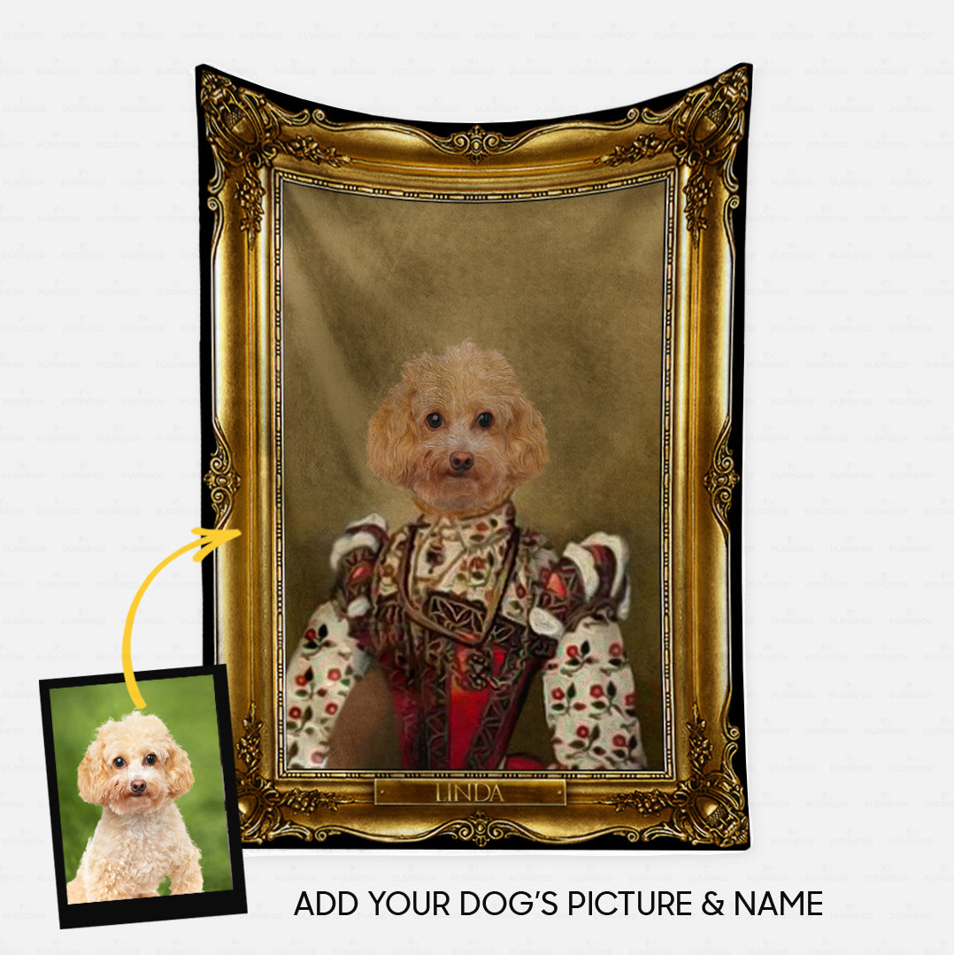 Personalized Dog Gift Idea - Royal Dog's Portrait 34 For Dog Lovers - Fleece Blanket