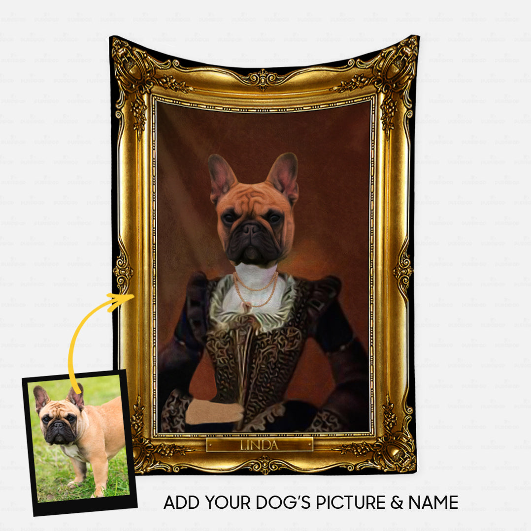 Personalized Dog Gift Idea - Royal Dog's Portrait 35 For Dog Lovers - Fleece Blanket