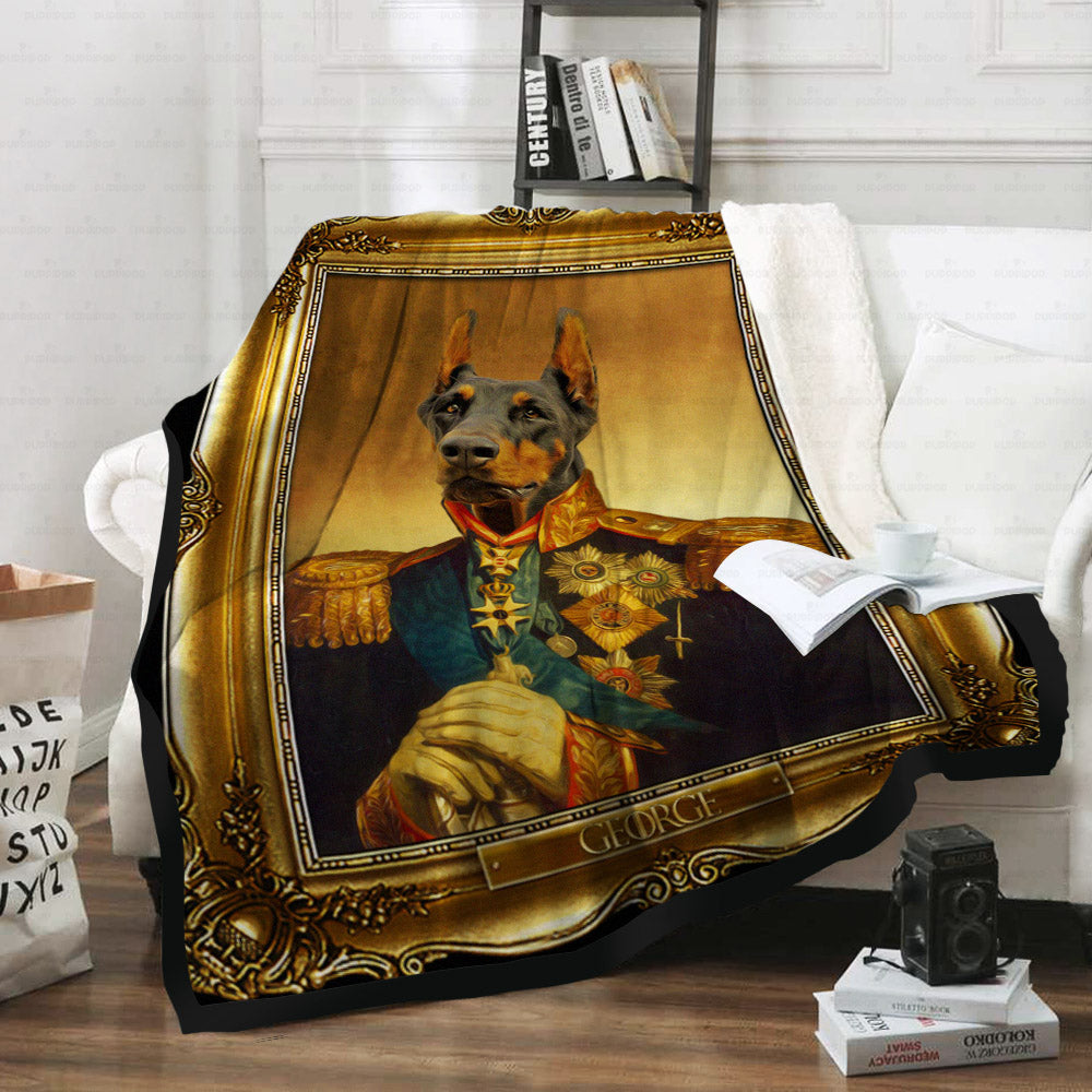 Personalized Dog Gift Idea - Royal Dog's Portrait For Dog Lovers - Fleece Blanket