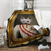 Thumbnail for Personalized Dog Gift Idea - Royal Dog's Portrait For Dog Lovers - Fleece Blanket