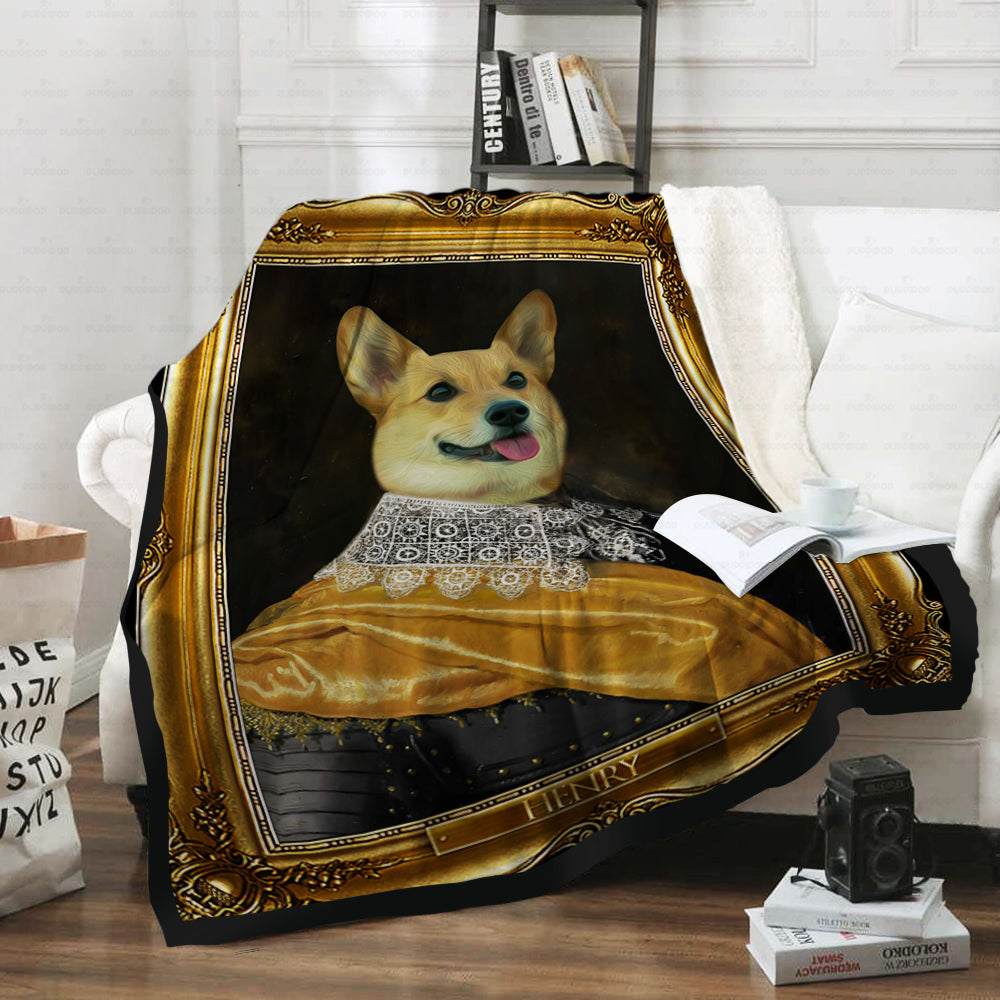 Personalized Dog Gift Idea - Royal Dog's Portrait 51 For Dog Lovers - Fleece Blanket