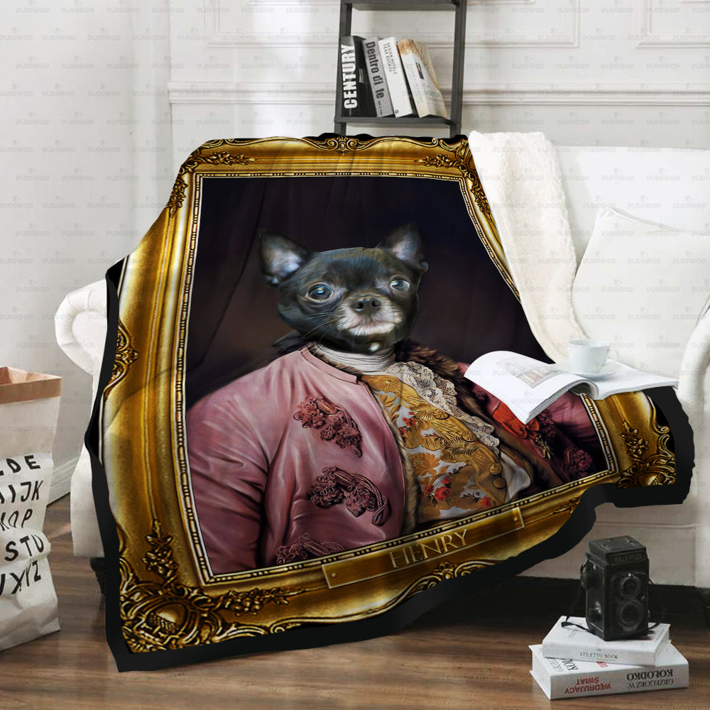 Personalized Dog Gift Idea - Royal Dog's Portrait 12 For Dog Lovers - Fleece Blanket