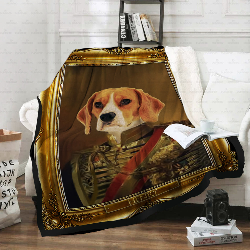 Personalized Dog Gift Idea - Royal Dog's Portrait 20 For Dog Lovers - Fleece Blanket