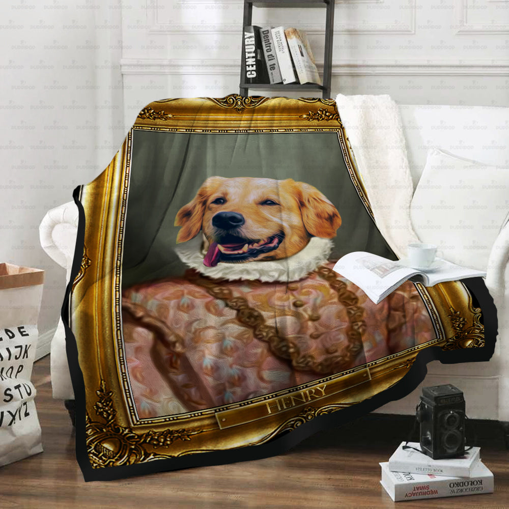 Personalized Dog Gift Idea - Royal Dog's Portrait 3 For Dog Lovers - Fleece Blanket