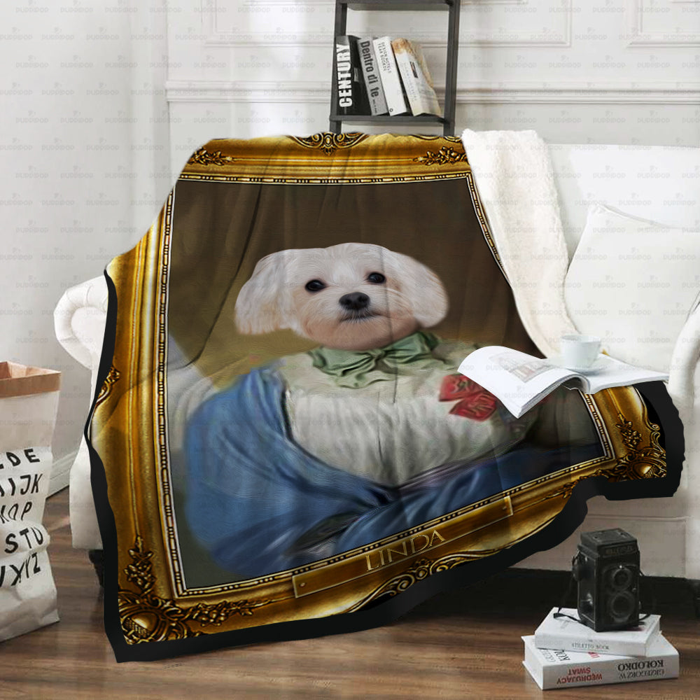 Personalized Dog Gift Idea - Royal Dog's Portrait 23 For Dog Lovers - Fleece Blanket